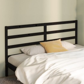 Cabecero de cama madera maciza de pino negro 206x4x100 cm
