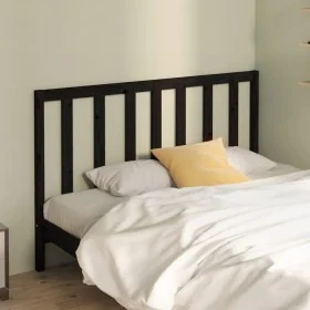 Solid black pine wood bed headboard 166x4x100 cm by vidaXL, Headboards and footboards - Ref: Foro24-817754, Price: 42,47 €, D...
