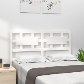 Solid white pine wood bed headboard 145.5x4x100 cm by vidaXL, Headboards and footboards - Ref: Foro24-818041, Price: 51,36 €,...