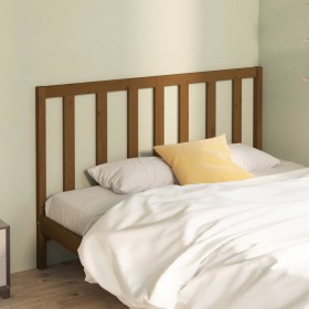 Cabecero de cama madera maciza de pino marrón miel 126x4x100 cm
