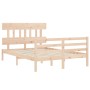Bed frame with solid wood headboard 120x200 cm by vidaXL, Beds and slatted bases - Ref: Foro24-3195151, Price: 111,48 €, Disc...