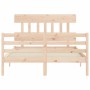 Bed frame with solid wood headboard 120x200 cm by vidaXL, Beds and slatted bases - Ref: Foro24-3195151, Price: 111,48 €, Disc...