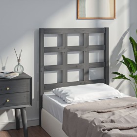 Bettkopfteil aus massivem grauem Kiefernholz, 80,5 x 4 x 100 cm von vidaXL, Kopf- und Fußteile - Ref: Foro24-817867, Preis: 3...