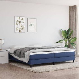 Cama box spring con colchón tela azul 200x200 cm en Camas y somieres | Comprar online en Foro24