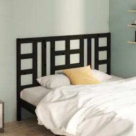 Cabecero de cama madera maciza de pino negro 146x4x100 cm de vidaXL, Cabeceros y pies de cama - Ref: Foro24-817844, Precio: 3...