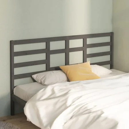 Bettkopfteil aus massivem grauem Kiefernholz, 206 x 4 x 104 cm von vidaXL, Kopf- und Fußteile - Ref: Foro24-818162, Preis: 50...
