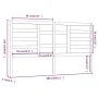 Cabecero de cama madera maciza de pino gris 206x4x104 cm de vidaXL, Cabeceros y pies de cama - Ref: Foro24-818162, Precio: 50...