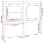 Bettkopfteil aus massivem weißem Kiefernholz, 125,5 x 4 x 100 cm von vidaXL, Kopf- und Fußteile - Ref: Foro24-817931, Preis: ...