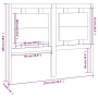 Bettkopfteil aus massivem weißem Kiefernholz, 125,5 x 4 x 100 cm von vidaXL, Kopf- und Fußteile - Ref: Foro24-817931, Preis: ...