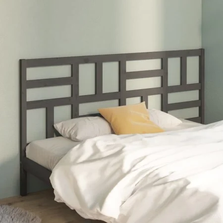Bettkopfteil aus massivem grauem Kiefernholz, 206 x 4 x 104 cm von vidaXL, Kopf- und Fußteile - Ref: Foro24-818212, Preis: 50...