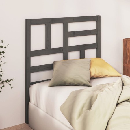 Bettkopfteil aus massivem grauem Kiefernholz, 106 x 4 x 104 cm von vidaXL, Kopf- und Fußteile - Ref: Foro24-818177, Preis: 45...