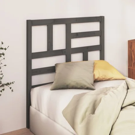 Solid gray pine wood bed headboard 106x4x104 cm by vidaXL, Headboards and footboards - Ref: Foro24-818177, Price: 44,42 €, Di...