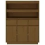 Tall solid pine wood sideboard in honey brown color, 89x40x116.5 cm by vidaXL, Sideboards - Ref: Foro24-818218, Price: 185,25...