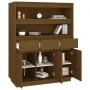 Aparador alto madera maciza de pino marrón miel 89x40x116,5 cm de vidaXL, Aparadores - Ref: Foro24-818218, Precio: 185,24 €, ...