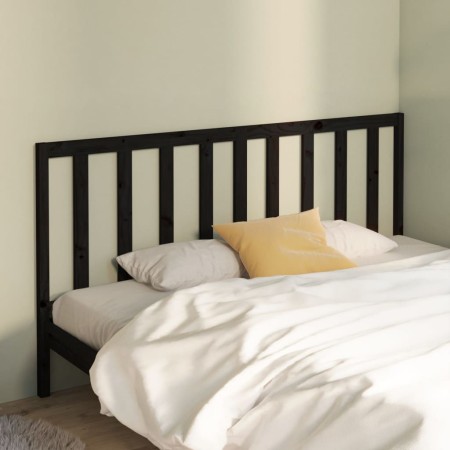 Solid black pine wood bed headboard 186x4x100 cm by vidaXL, Headboards and footboards - Ref: Foro24-817759, Price: 52,91 €, D...