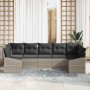 Conjunto de sofá de jardín 7 pcs Gris claro Poliratán