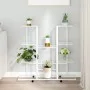 Weißer Blumenständer aus Eisen mit Rädern 94,5 x 24,5 x 91,5 cm von vidaXL, Topfständer - Ref: Foro24-343122, Preis: 59,93 €,...