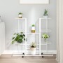 Weißer Blumenständer aus Eisen mit Rädern 94,5 x 24,5 x 91,5 cm von vidaXL, Topfständer - Ref: Foro24-343122, Preis: 60,97 €,...