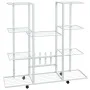 Weißer Blumenständer aus Eisen mit Rädern 94,5 x 24,5 x 91,5 cm von vidaXL, Topfständer - Ref: Foro24-343122, Preis: 59,93 €,...