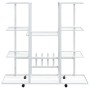Weißer Blumenständer aus Eisen mit Rädern 94,5 x 24,5 x 91,5 cm von vidaXL, Topfständer - Ref: Foro24-343122, Preis: 60,97 €,...