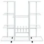 White iron flower stand with wheels 94.5x24.5x91.5 cm by vidaXL, Pot stands - Ref: Foro24-343122, Price: 59,93 €, Discount: %