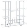 Weißer Blumenständer aus Eisen mit Rädern 94,5 x 24,5 x 91,5 cm von vidaXL, Topfständer - Ref: Foro24-343122, Preis: 60,97 €,...