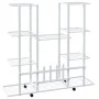 White iron flower stand with wheels 94.5x24.5x91.5 cm by vidaXL, Pot stands - Ref: Foro24-343122, Price: 59,93 €, Discount: %