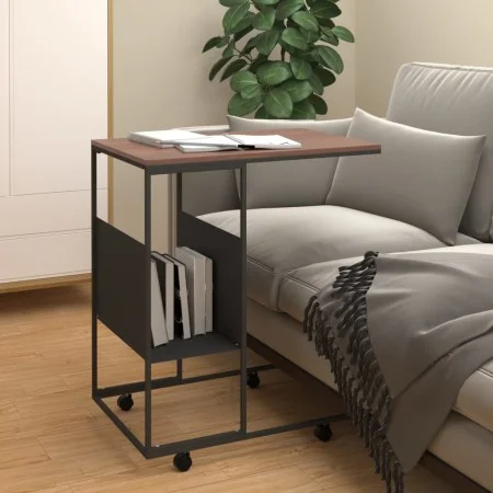 Beistelltisch mit schwarzen Sperrholzrädern 55x36x63,5 cm von vidaXL, Couchtisch - Ref: Foro24-343108, Preis: 40,58 €, Rabatt: %