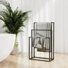 Black iron standing towel rack 48x24x79 cm by vidaXL, Towel racks - Ref: Foro24-343090, Price: 46,43 €, Discount: %