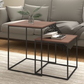 2-teiliges Couchtisch-Set aus Sperrholz und Metall von vidaXL, Couchtisch - Ref: Foro24-343112, Preis: 56,62 €, Rabatt: %