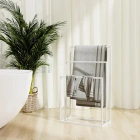 Free-standing white iron towel rack 48x24x79 cm by vidaXL, Towel racks - Ref: Foro24-343091, Price: 50,98 €, Discount: %