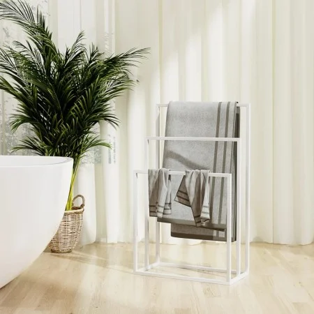 Free-standing white iron towel rack 48x24x79 cm by vidaXL, Towel racks - Ref: Foro24-343091, Price: 50,97 €, Discount: %
