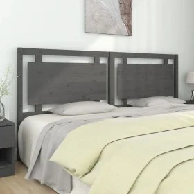 Solid gray pine wood bed headboard 205.5x4x100 cm by vidaXL, Headboards and footboards - Ref: Foro24-817962, Price: 67,18 €, ...