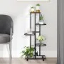 Blumenständer 5 Höhen und Räder aus schwarzem Eisen 44x23x100cm von vidaXL, Topfständer - Ref: Foro24-343117, Preis: 41,15 €,...