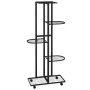 Flower stand 5 heights and wheels black iron 44x23x100cm by vidaXL, Pot stands - Ref: Foro24-343117, Price: 41,15 €, Discount: %