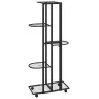 Flower stand 5 heights and wheels black iron 44x23x100cm by vidaXL, Pot stands - Ref: Foro24-343117, Price: 41,15 €, Discount: %