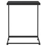 Mesa auxiliar con ruedas de contrachapado negro 55x35x70 cm