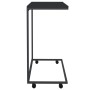 Mesa auxiliar con ruedas de contrachapado negro 55x35x70 cm