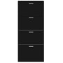 Black plywood shoe cabinet 59x17x150 cm by vidaXL, Shoe racks and shoe organizers - Ref: Foro24-342520, Price: 102,58 €, Disc...