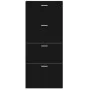 Mueble zapatero madera contrachapada negro 59x17x150 cm de vidaXL, Zapateros y organizadores de calzado - Ref: Foro24-342520,...
