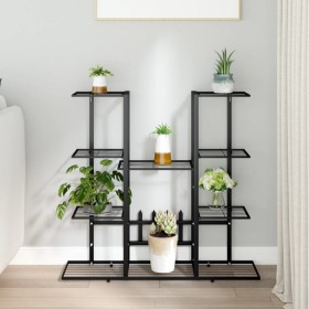 Blumenständer aus schwarzem Eisen, 94,5 x 25 x 89 cm von vidaXL, Topfständer - Ref: Foro24-343119, Preis: 65,23 €, Rabatt: %