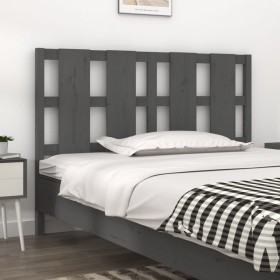 Solid gray pine wood bed headboard 125.5x4x100 cm by vidaXL, Headboards and footboards - Ref: Foro24-817982, Price: 49,72 €, ...