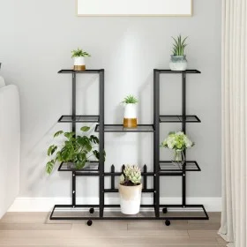 Flower stand with black iron wheels 94.5x24.5x91.5 cm by vidaXL, Pot stands - Ref: Foro24-343121, Price: 68,53 €, Discount: %