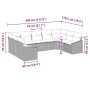 Conjunto de sofá de jardín 9 pcs Marrón Poliratán