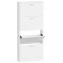 Mueble zapatero madera contrachapada blanco brillo 59x17x150 cm de vidaXL, Zapateros y organizadores de calzado - Ref: Foro24...