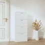 Mueble zapatero madera contrachapada blanco brillo 59x17x150 cm de vidaXL, Zapateros y organizadores de calzado - Ref: Foro24...