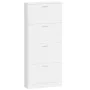 Mueble zapatero madera contrachapada blanco brillo 59x17x150 cm de vidaXL, Zapateros y organizadores de calzado - Ref: Foro24...