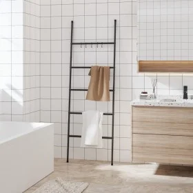 Ladder towel rack with 5 levels, black iron, 58x175 cm. by vidaXL, Towel racks - Ref: Foro24-343114, Price: 37,91 €, Discount: %