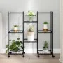 Blumenständer mit Rädern schwarz Eisen 83x25x83,5 cm von vidaXL, Topfständer - Ref: Foro24-343128, Preis: 49,15 €, Rabatt: %