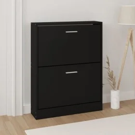 Black plywood shoe cabinet 59x17x81 cm by vidaXL, Shoe racks and shoe organizers - Ref: Foro24-342536, Price: 91,96 €, Discou...